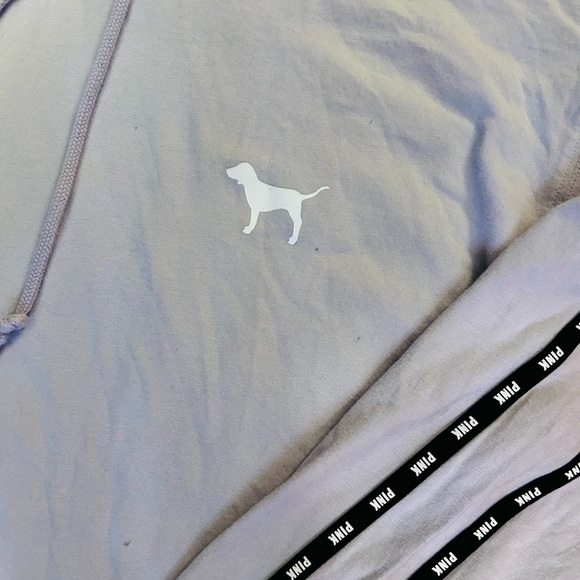 VS PINK 💜CAMPUS LOGO LIGHTWEIGHT LS HOODED TOP - Picture 7 of 7